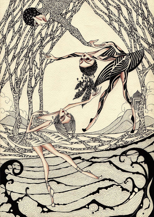 Black swan, Limited edition art print 3/30, 29.7x21cm, 黑天鵝, 藝術微噴版畫3/30
