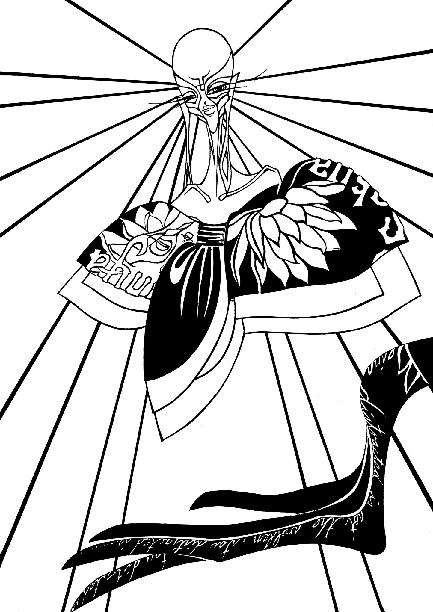 Sakya 1, Ink, 29.7x21cm, 釋迦 4, 墨水、帶針筆、水彩紙