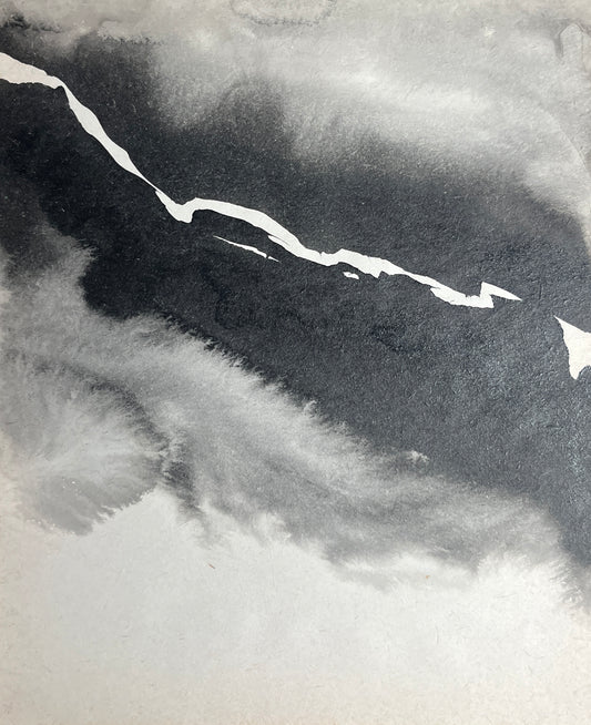 張浩強，天空 p129，2001，水墨紙本，26x18cm。