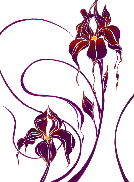 Melting World-Iris-watercolor, hot glue, 33x24cm, 熔化中的世界-愛麗絲, 水彩、熱熔膠